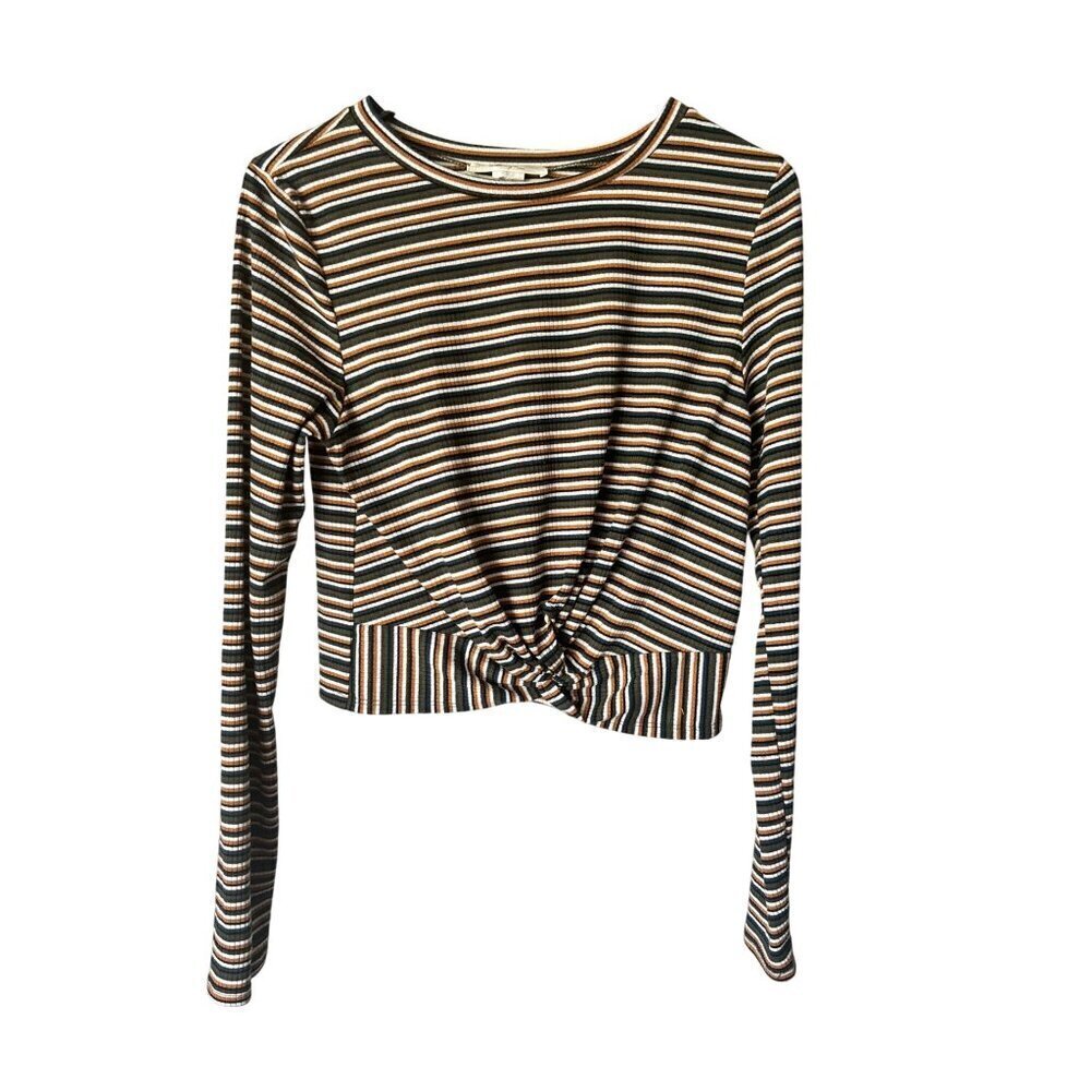 Gaze Women's Cropped Stripped Multicolor Top - Picture 2 of 7